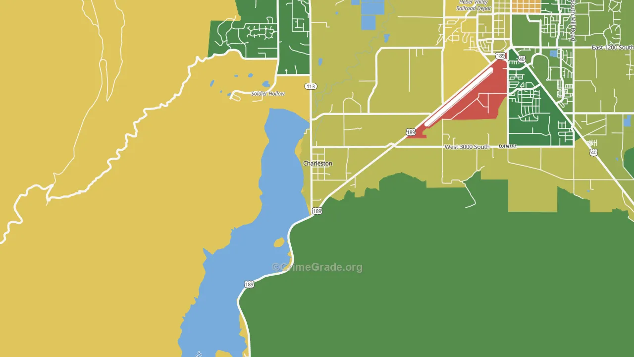 Charleston, UT Map of Vehicle Theft Rates