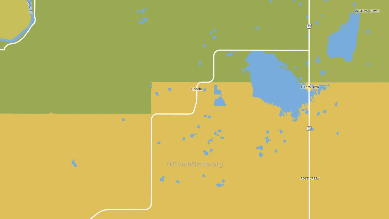 Charlo, MT Map of Vehicle Theft Rates