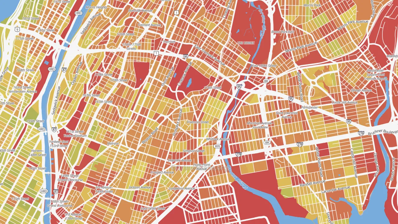Charlotte Gardens, Bronx, NY Map of Vehicle Theft Rates