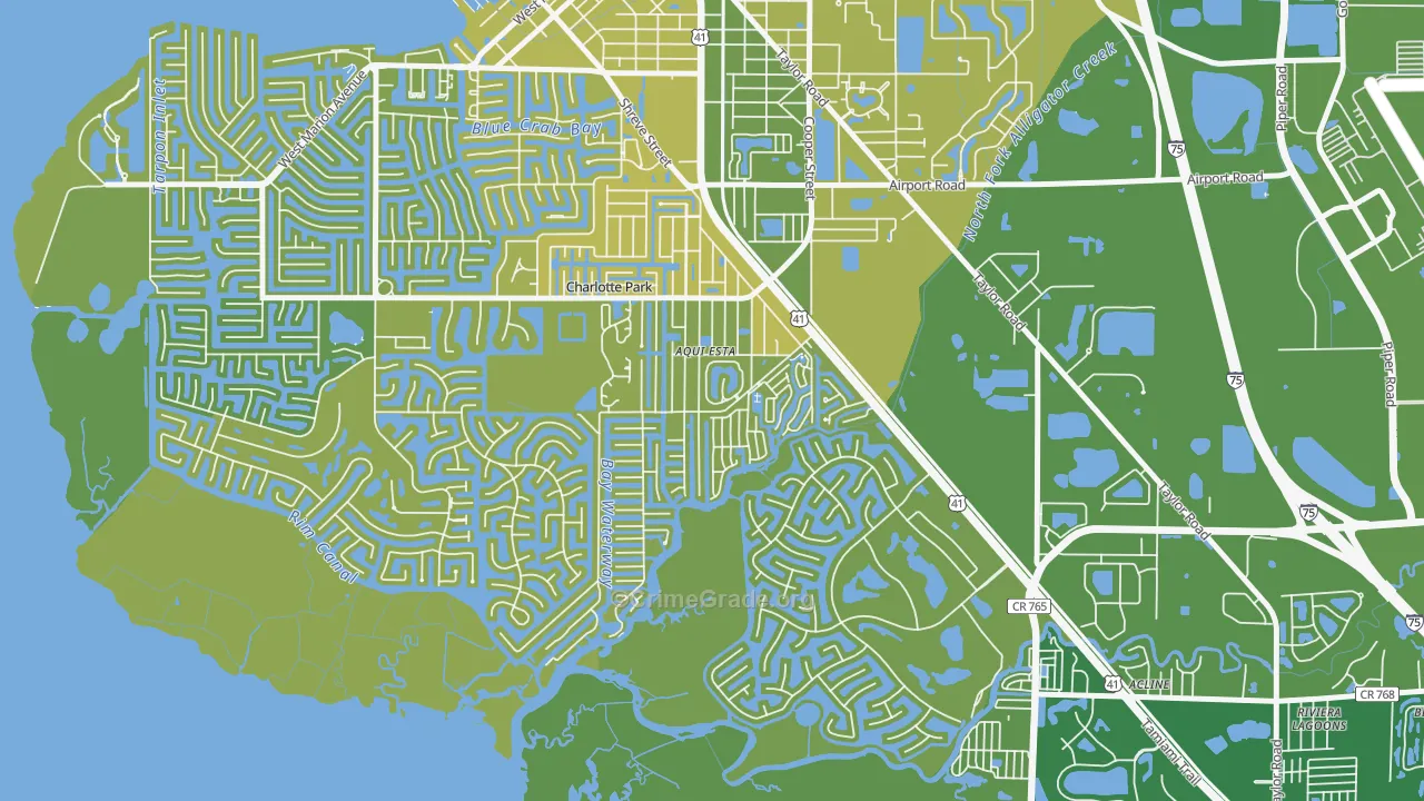 Charlotte Park, FL Map of Vehicle Theft Rates