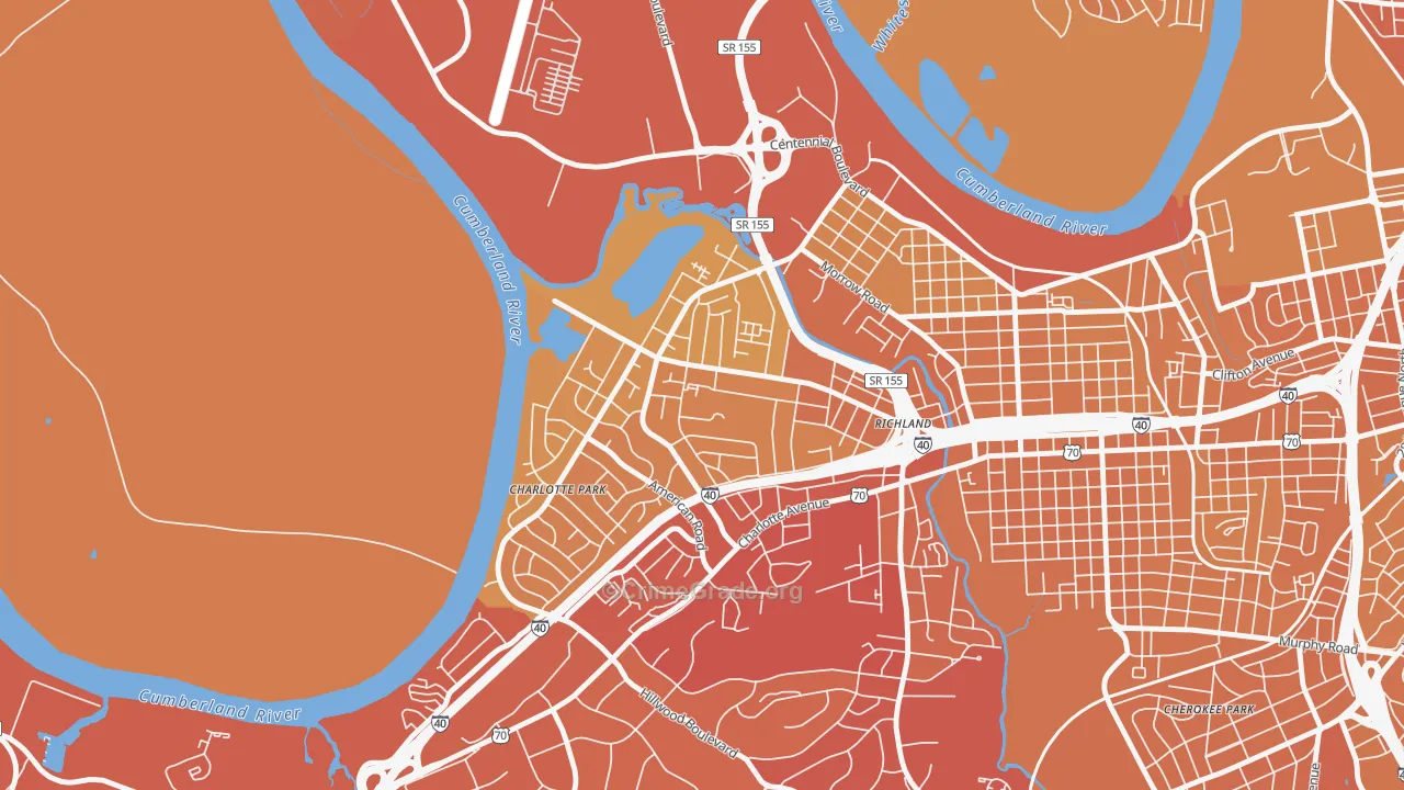 Charlotte Park, Nashville, TN Map of Vehicle Theft Rates