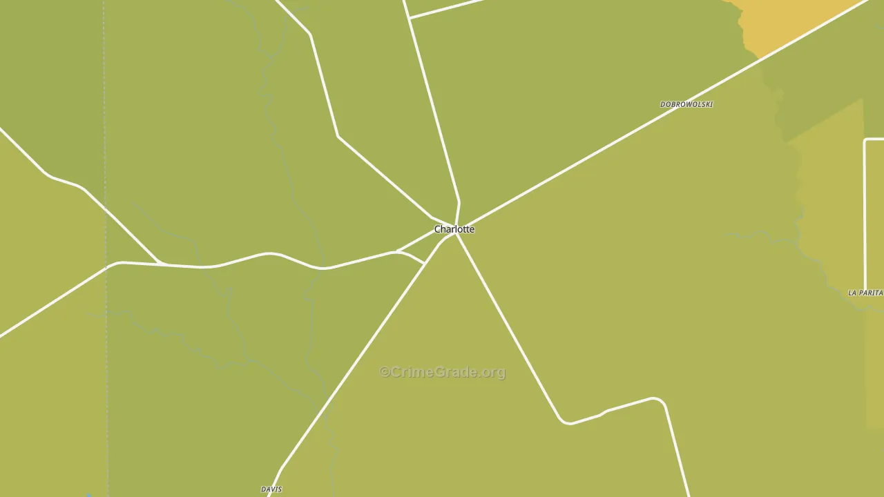 Charlotte, TX Map of Vehicle Theft Rates