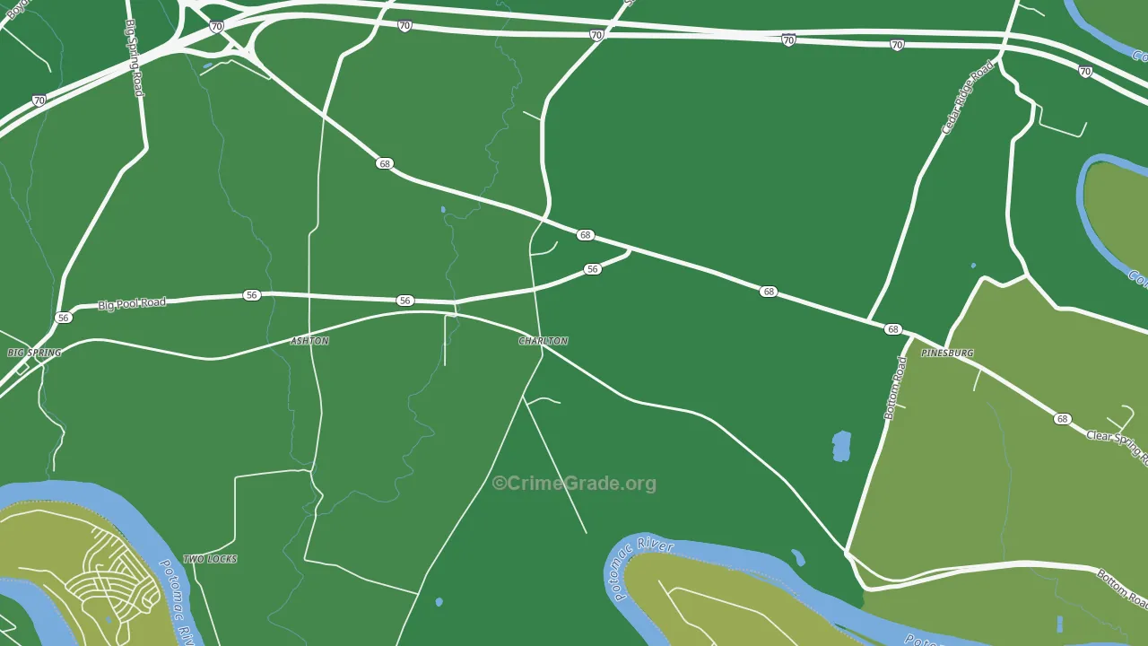 Charlton, MD Map of Vehicle Theft Rates