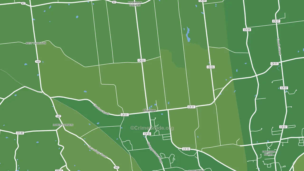 Charlton, NY Map of Vehicle Theft Rates