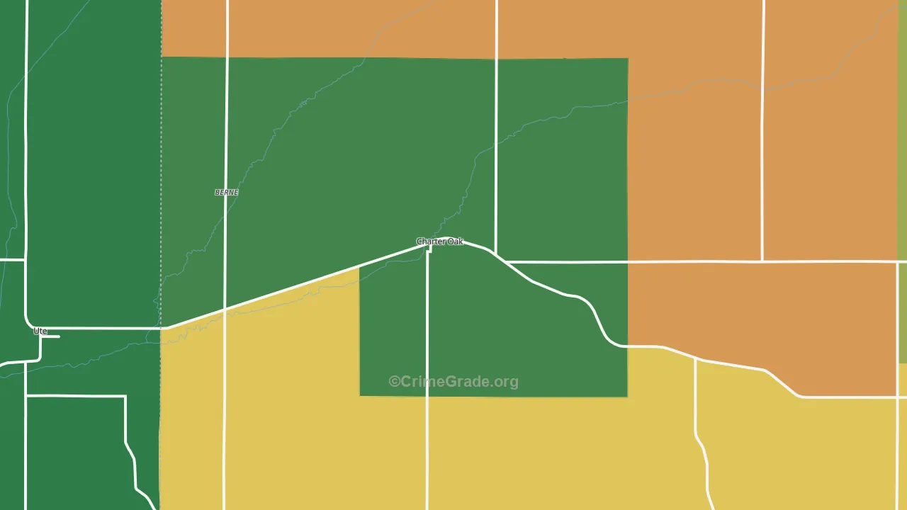 Charter Oak, IA Map of Vehicle Theft Rates