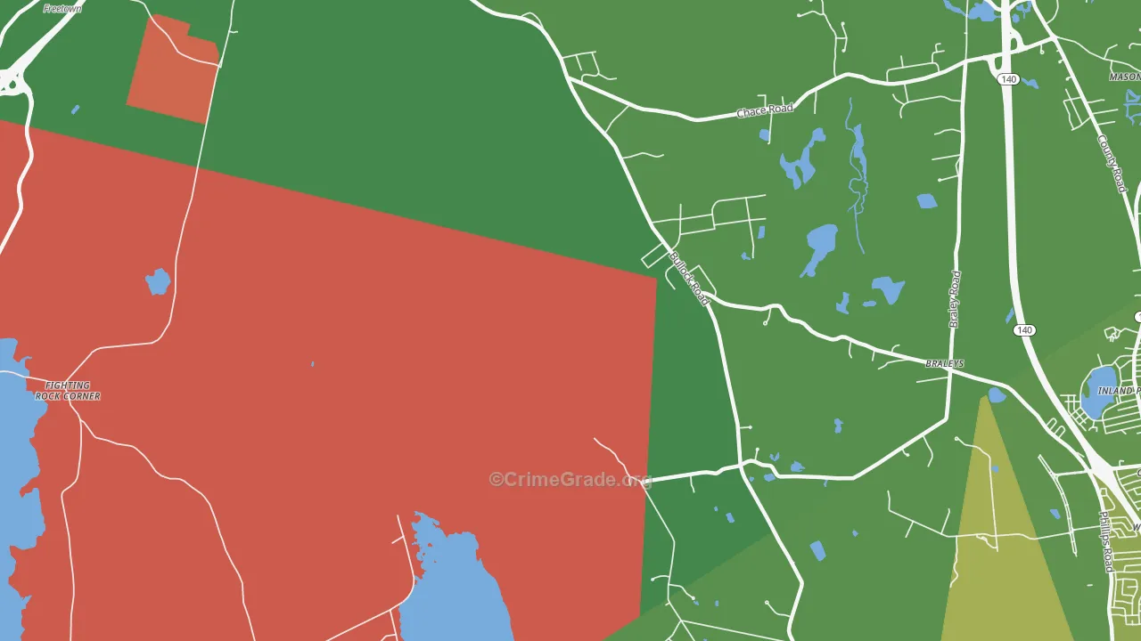 Chartley, MA Map of Vehicle Theft Rates