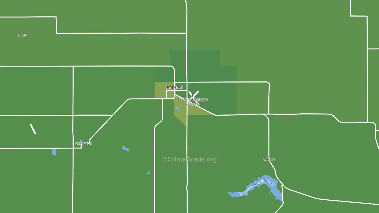 Chase County, NE Map of Vehicle Theft Rates