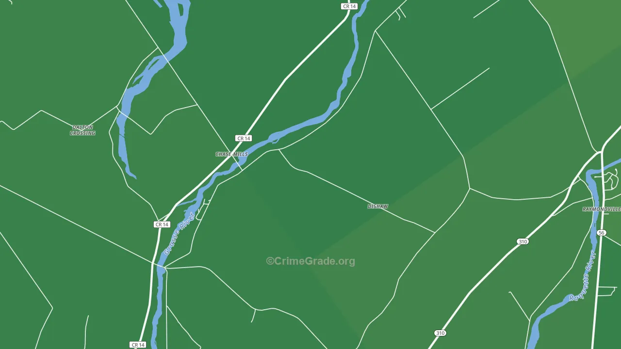 Chase Mills, NY Map of Vehicle Theft Rates