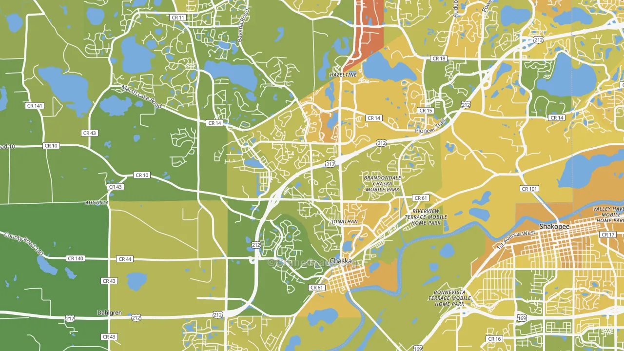 Chaska, MN Map of Vehicle Theft Rates