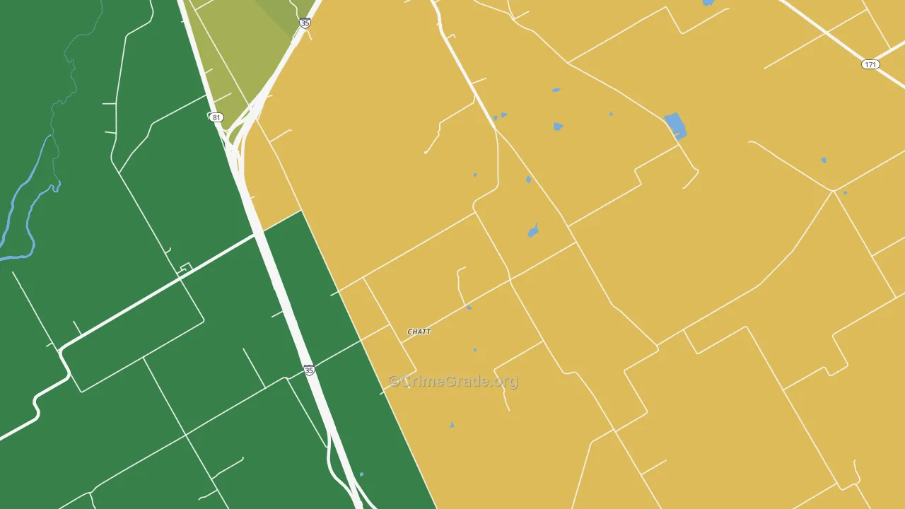 Chat, TX Map of Vehicle Theft Rates