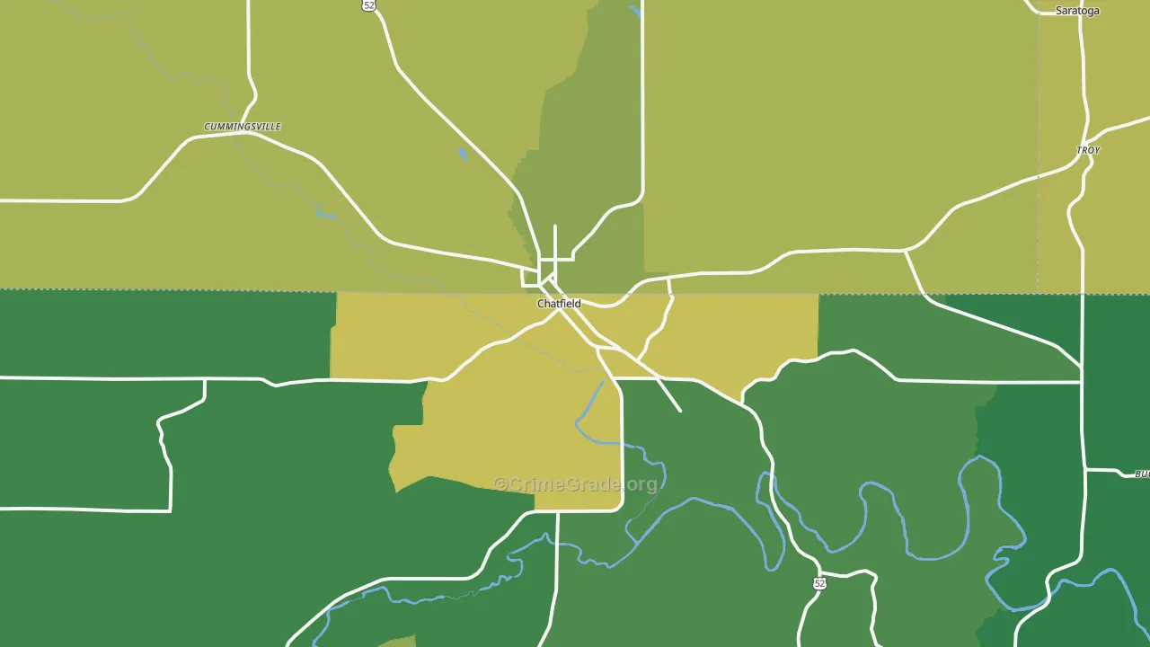 Chatfield, MN Map of Vehicle Theft Rates