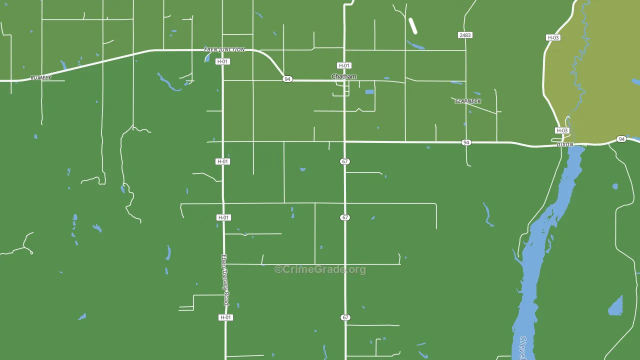 Chatham, MI Map of Vehicle Theft Rates