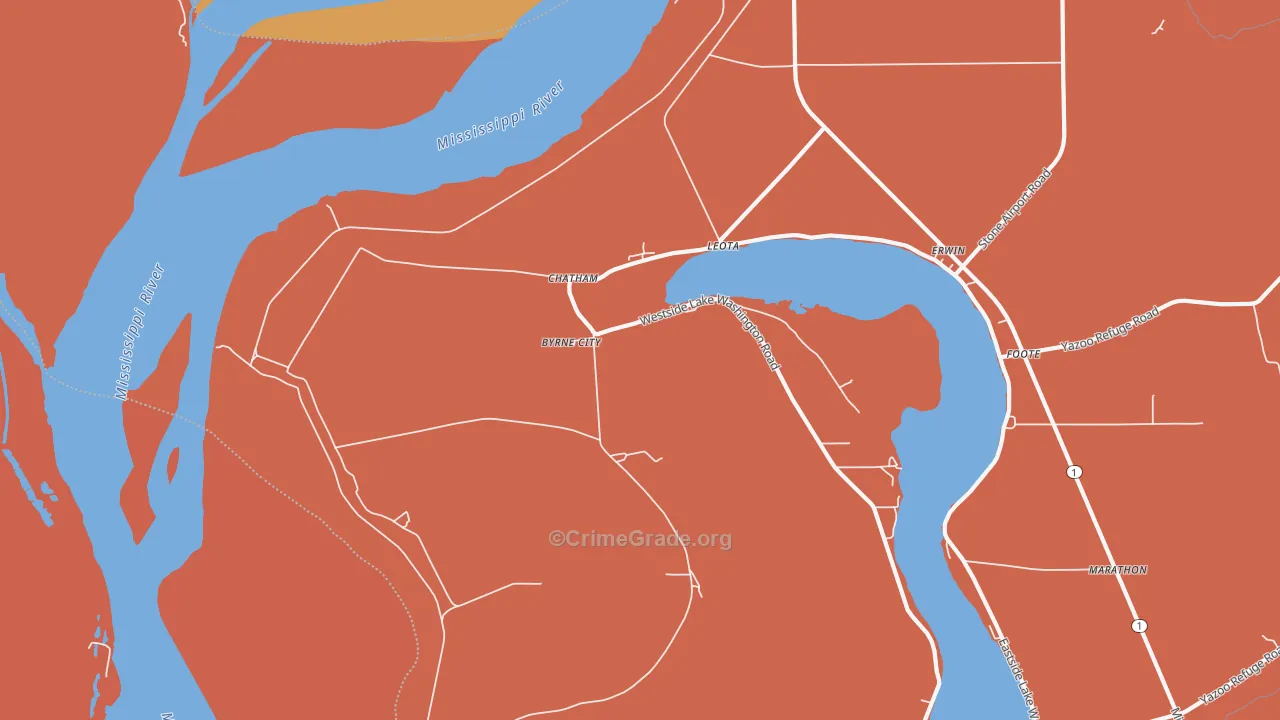 Chatham, MS Map of Vehicle Theft Rates