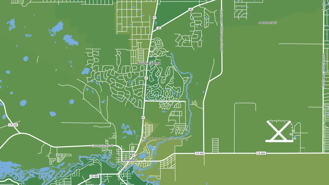 Chatmar, FL Map of Vehicle Theft Rates