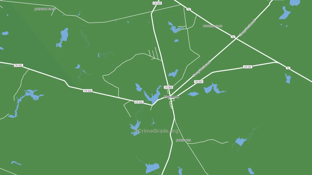 Chatsworth, NJ Map of Vehicle Theft Rates