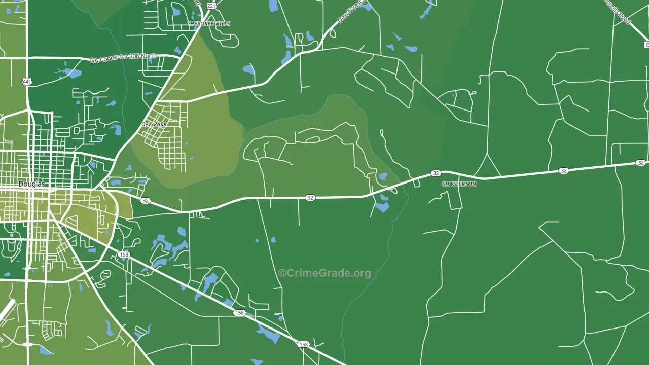 Chatterton, GA Map of Vehicle Theft Rates