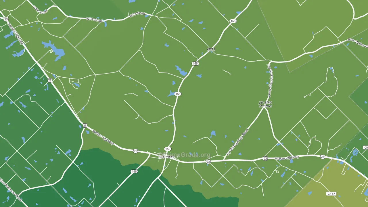Chauncey, GA Map of Vehicle Theft Rates