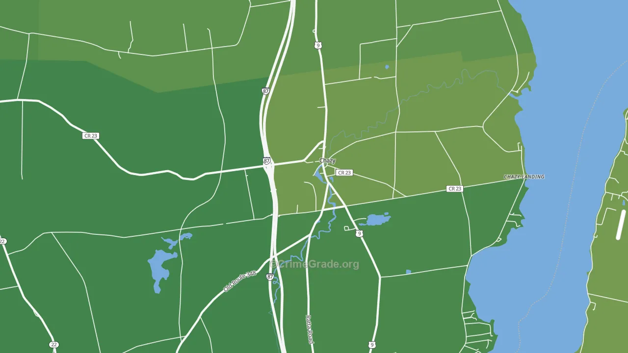 Chazy, NY Map of Vehicle Theft Rates