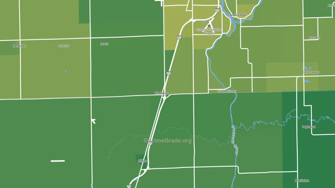 Chebanse, IL Map of Vehicle Theft Rates