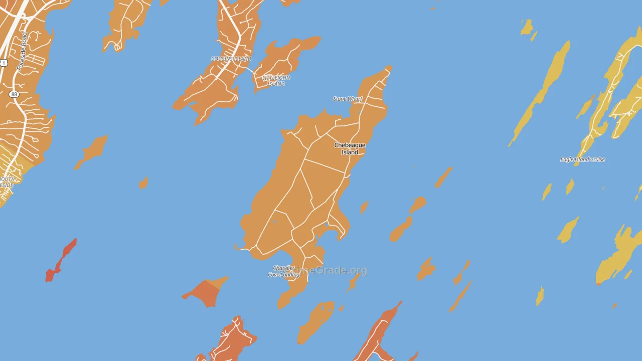 Chebeague Island, ME Map of Vehicle Theft Rates