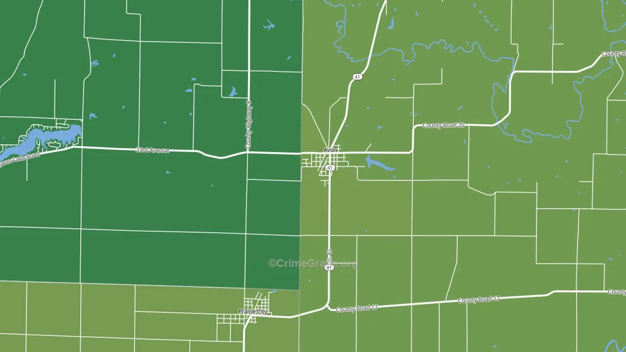Checkrow, IL Map of Vehicle Theft Rates