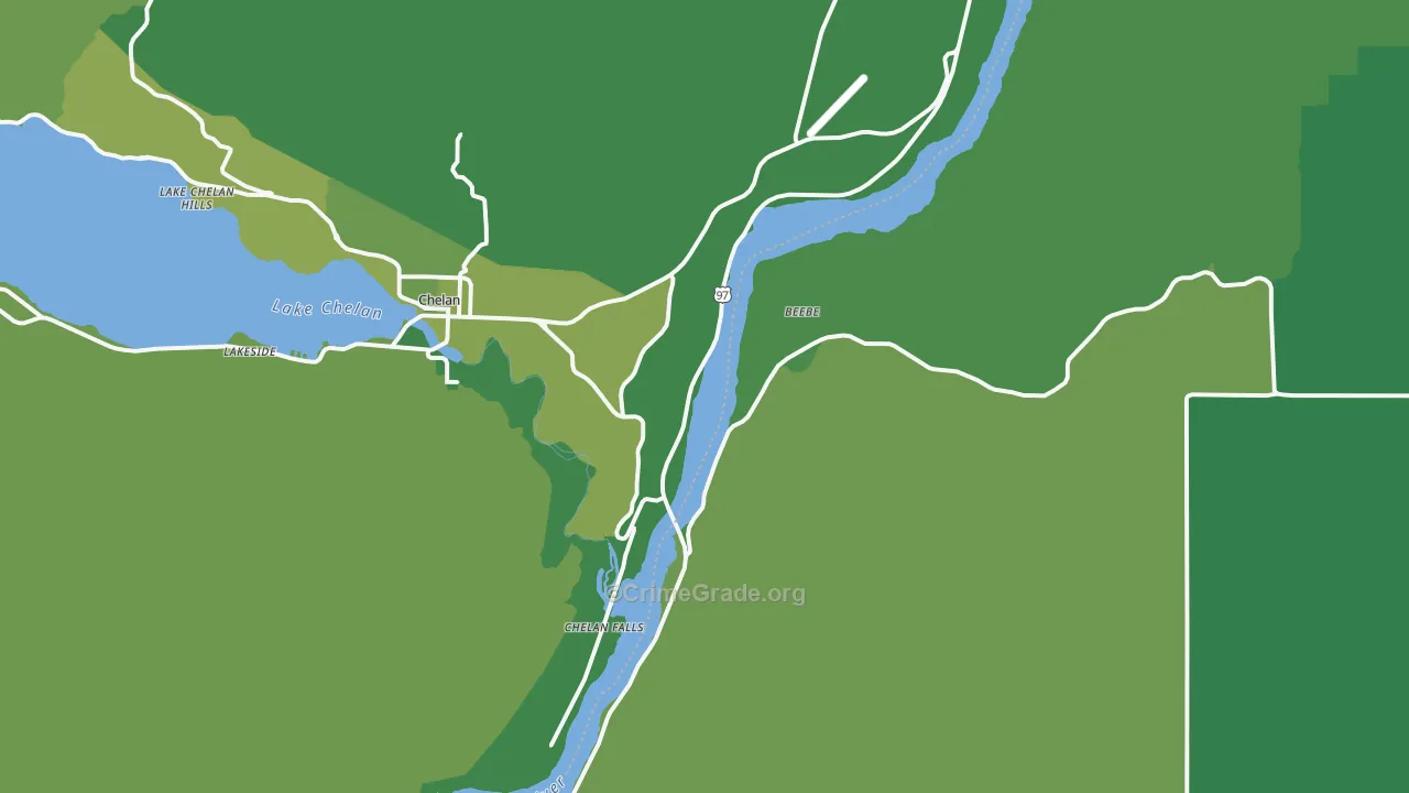 Chelan Falls, WA Map of Vehicle Theft Rates