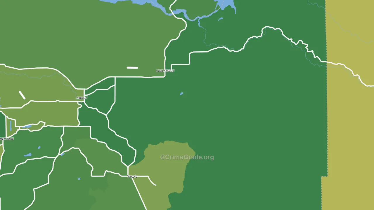 Chelatchie, WA Map of Vehicle Theft Rates