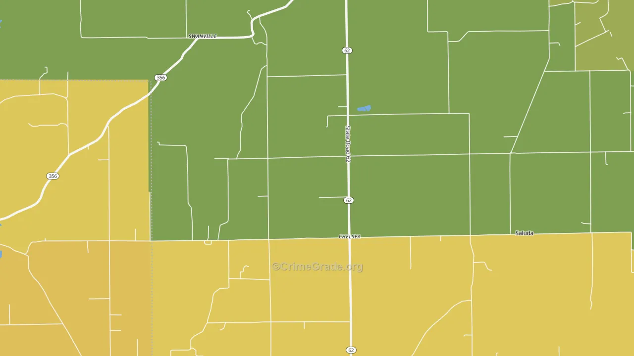 Chelsea, IN Map of Vehicle Theft Rates