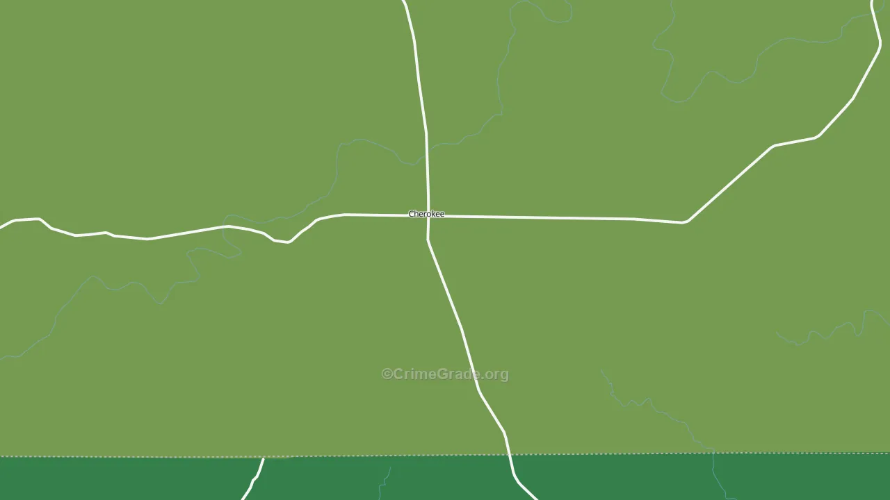Cherokee, TX Map of Vehicle Theft Rates