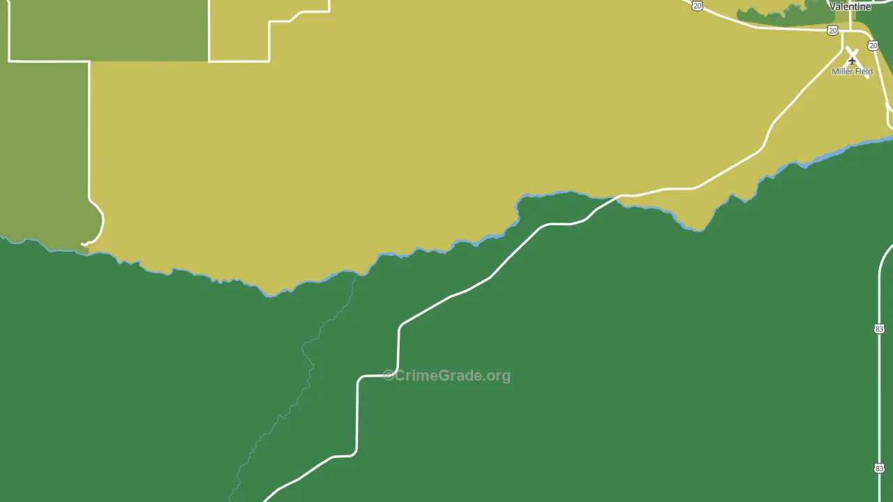 Cherry County, NE Map of Vehicle Theft Rates