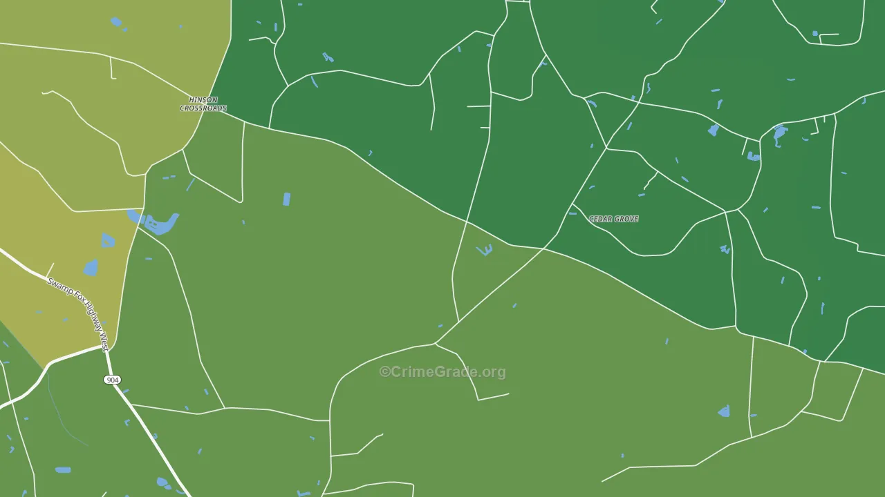 Cherry Grove, NC Map of Vehicle Theft Rates
