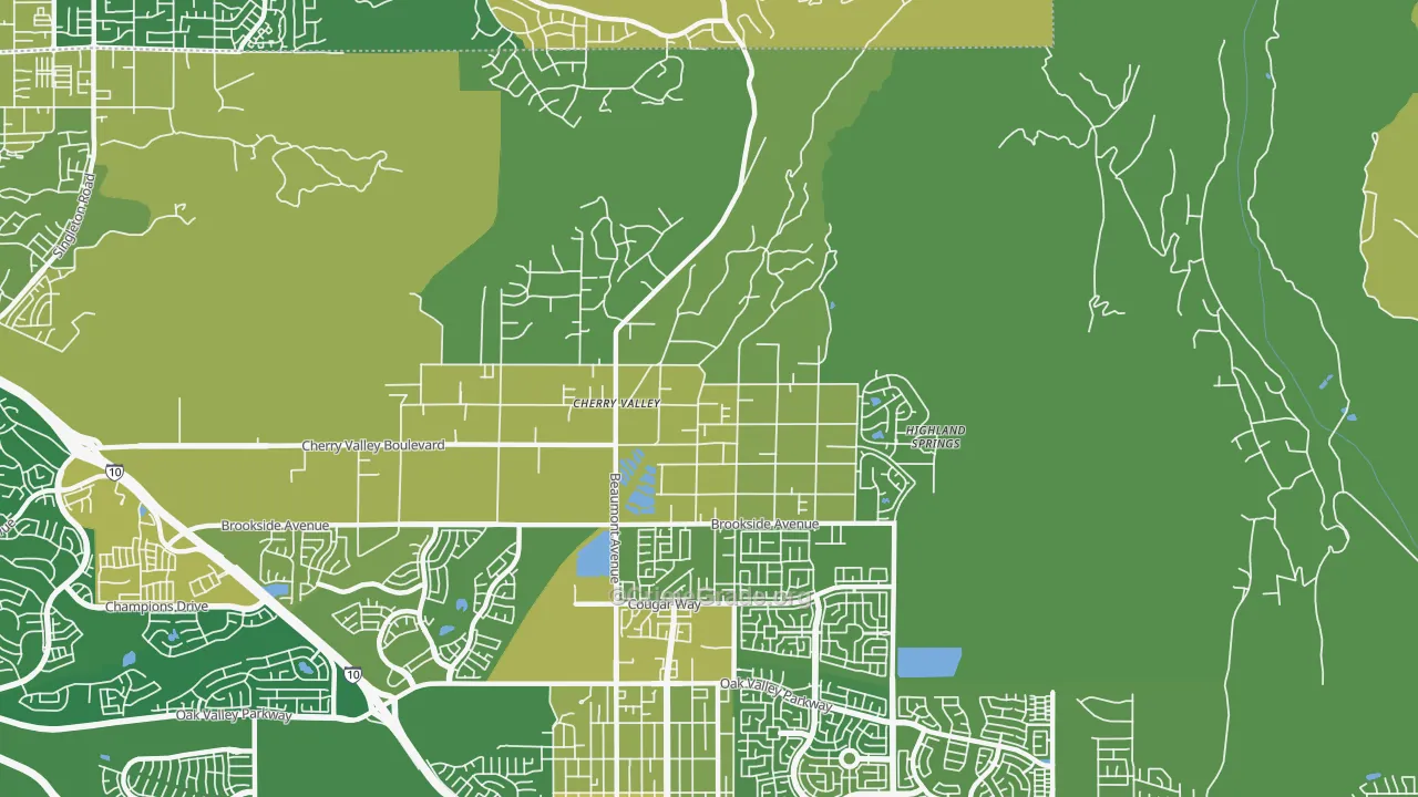 Cherry Valley, CA Map of Vehicle Theft Rates