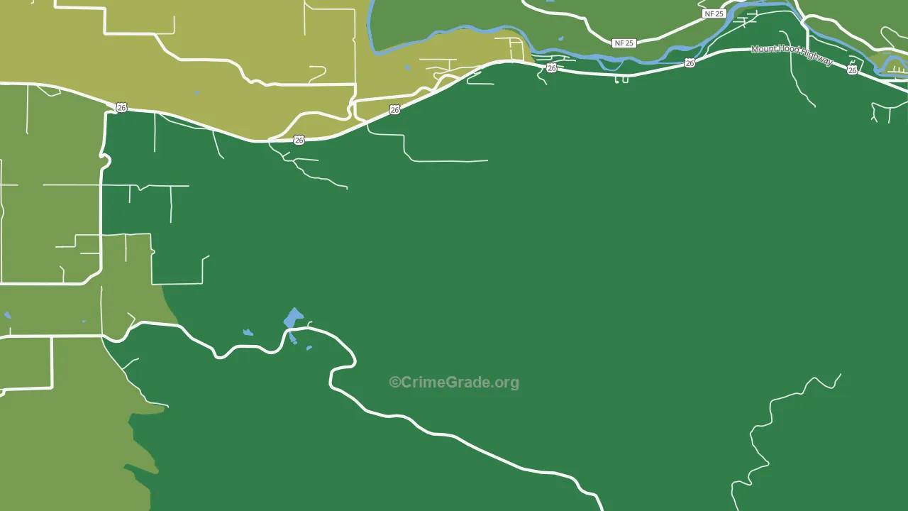 Cherryville, OR Map of Vehicle Theft Rates