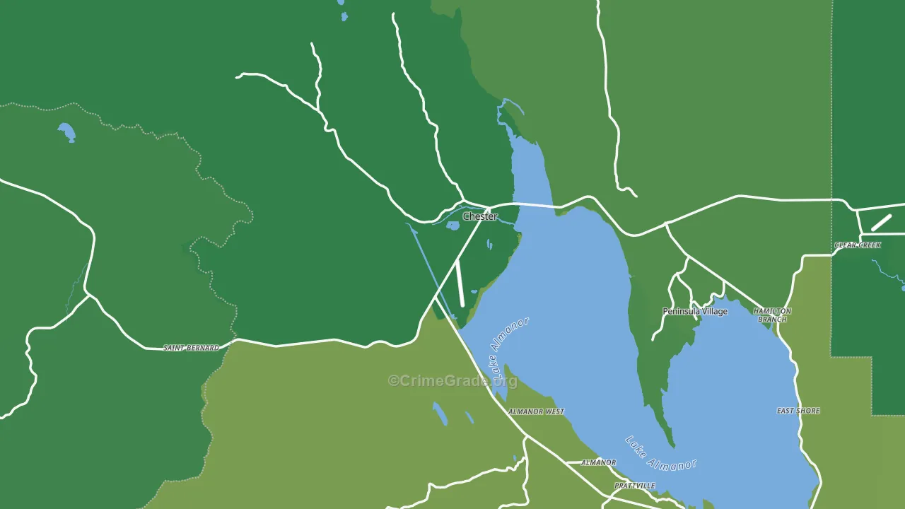 Chester, CA Map of Vehicle Theft Rates