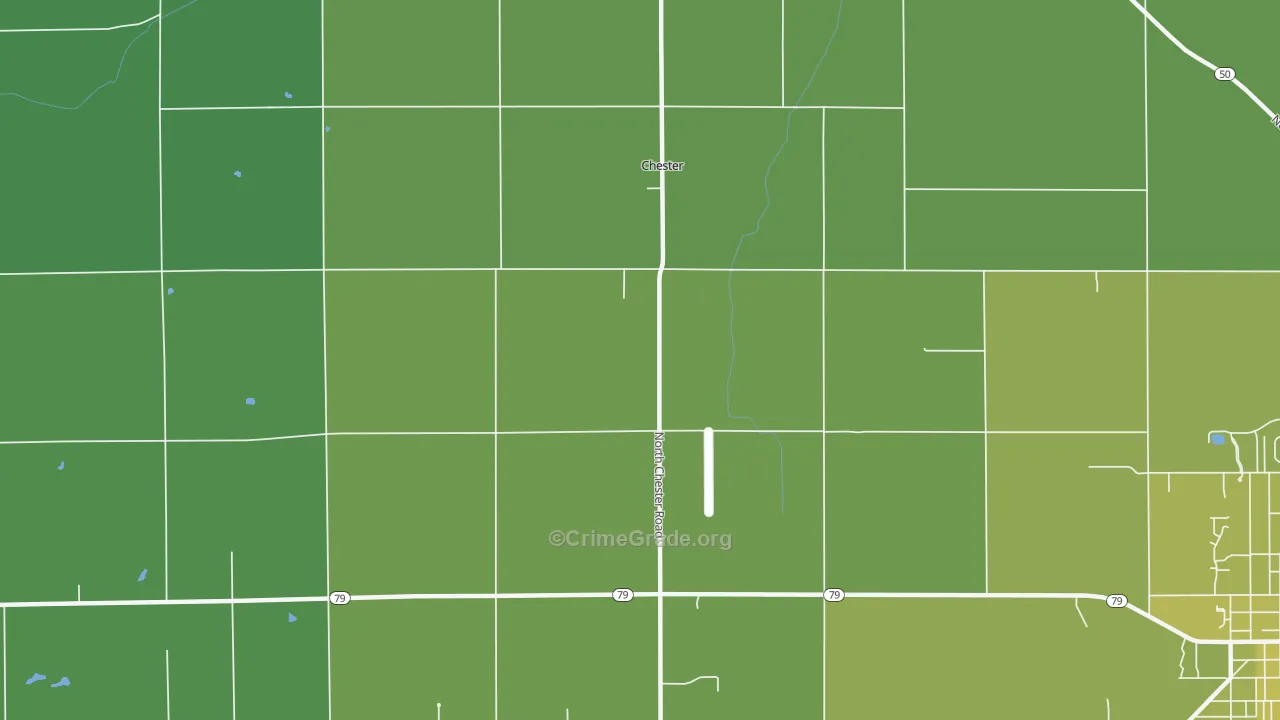 Chester, MI Map of Vehicle Theft Rates