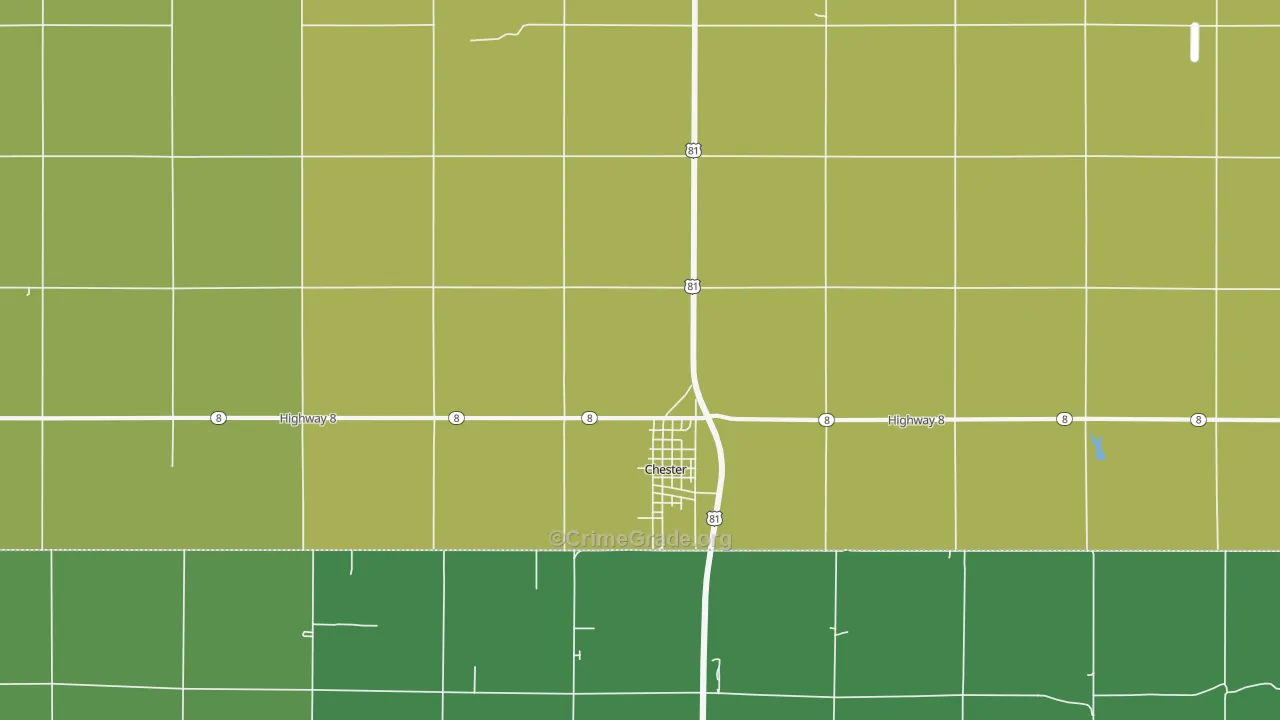 Chester, NE Map of Vehicle Theft Rates