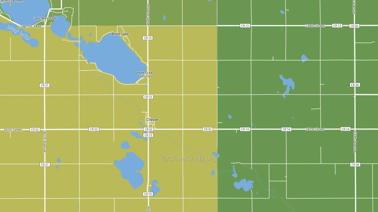 Chester, SD Map of Vehicle Theft Rates