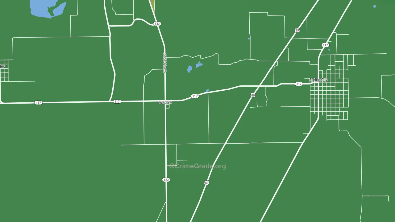 Chester, UT Map of Vehicle Theft Rates
