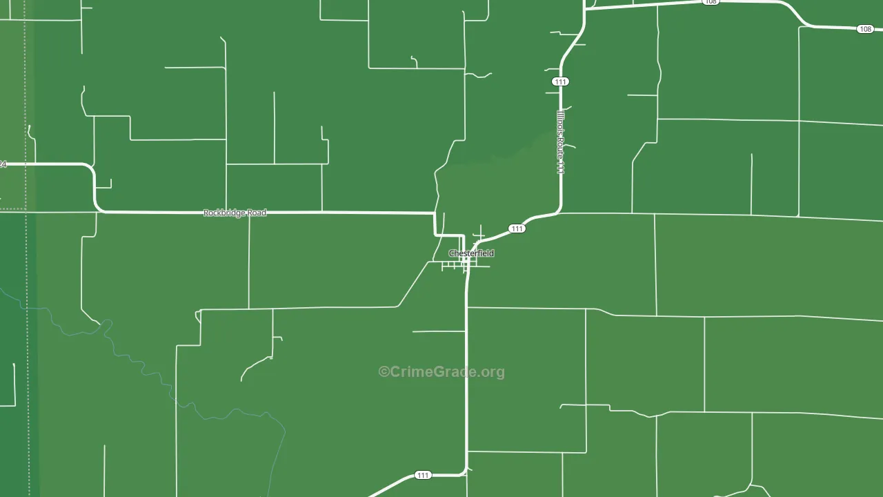 Chesterfield, IL Map of Vehicle Theft Rates