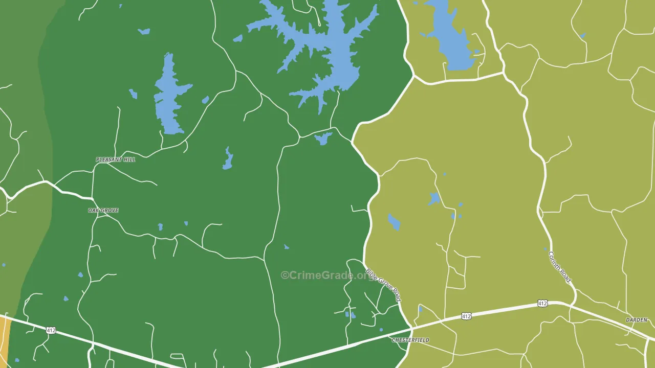 Chesterfield, TN Map of Vehicle Theft Rates