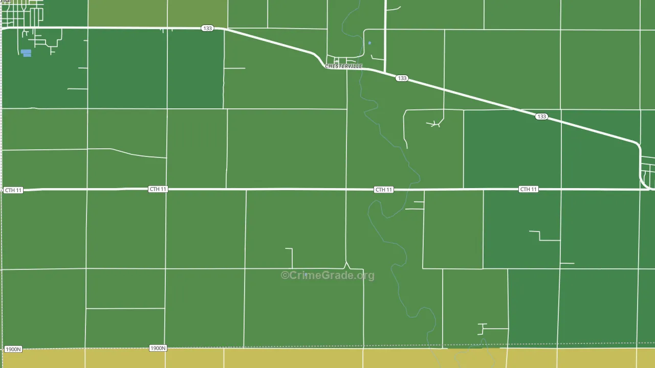 Chesterville, IL Map of Vehicle Theft Rates