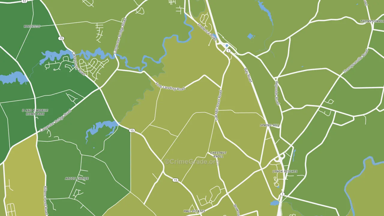 Chestnut Knoll, DE Map of Vehicle Theft Rates