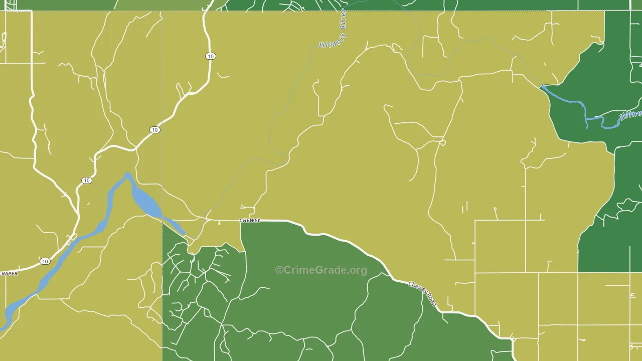 Chewey, OK Map of Vehicle Theft Rates