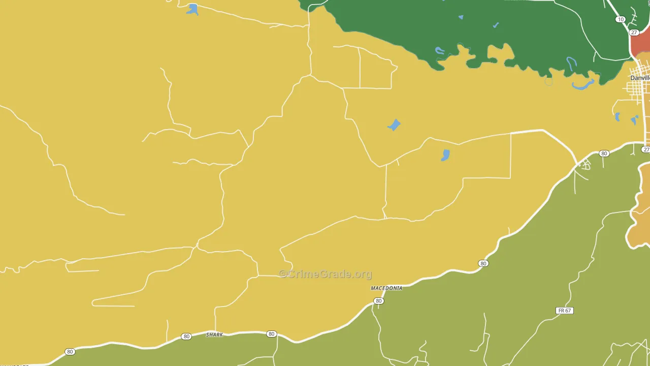 Chickalah, AR Map of Vehicle Theft Rates