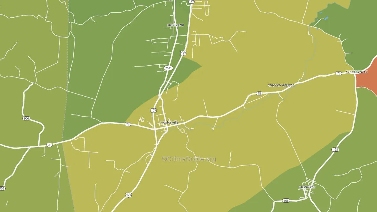 Chicken Bristle, KY Map of Vehicle Theft Rates