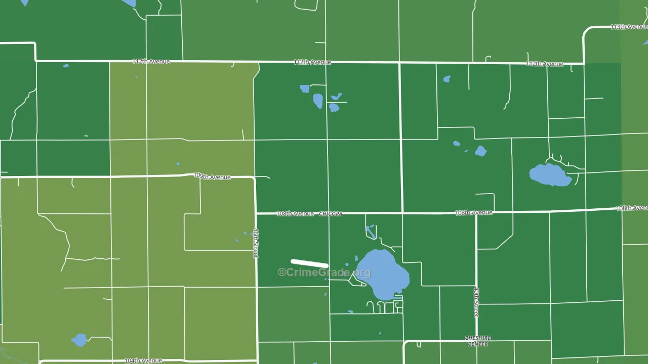 Chicora, MI Map of Vehicle Theft Rates