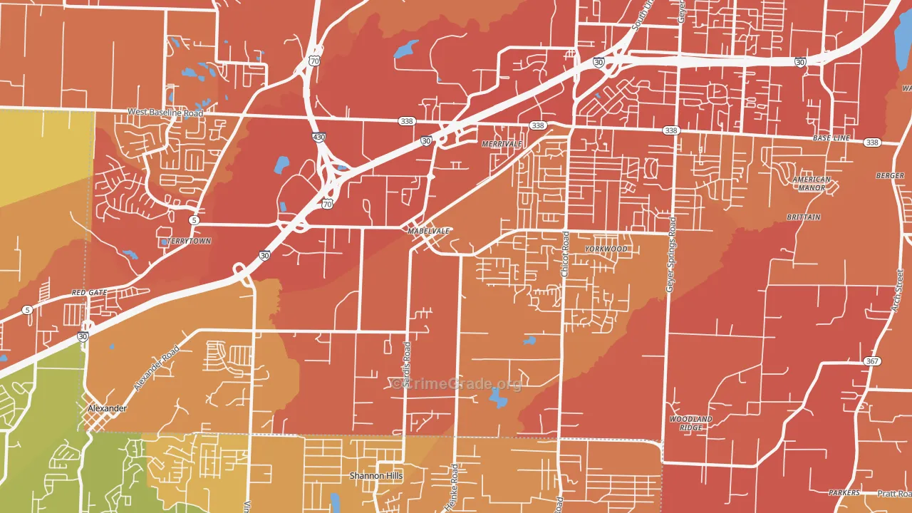 Chicot West, Little Rock, AR Map of Vehicle Theft Rates