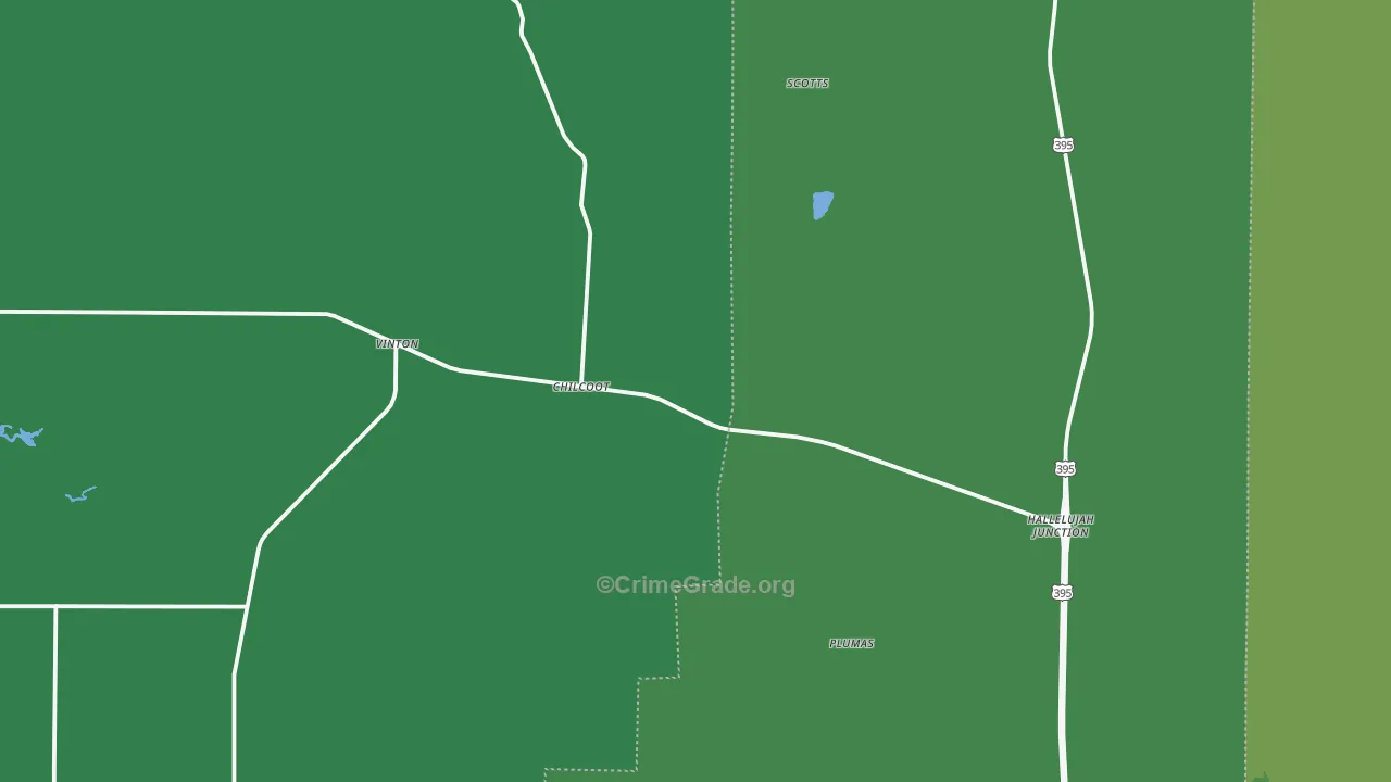 Chilcoot, CA Map of Vehicle Theft Rates