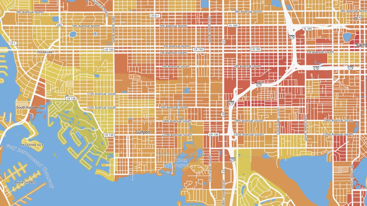 Childs Park, St. Petersburg, FL Map of Vehicle Theft Rates