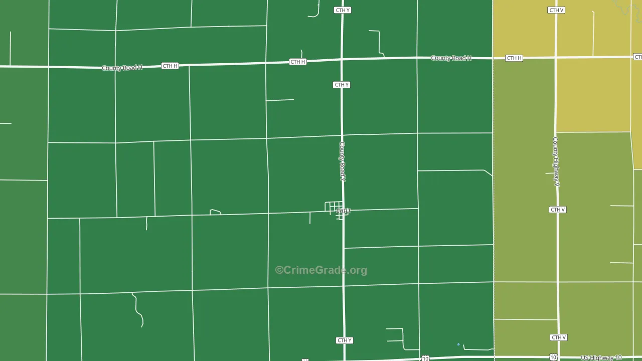 Chili, WI Map of Vehicle Theft Rates